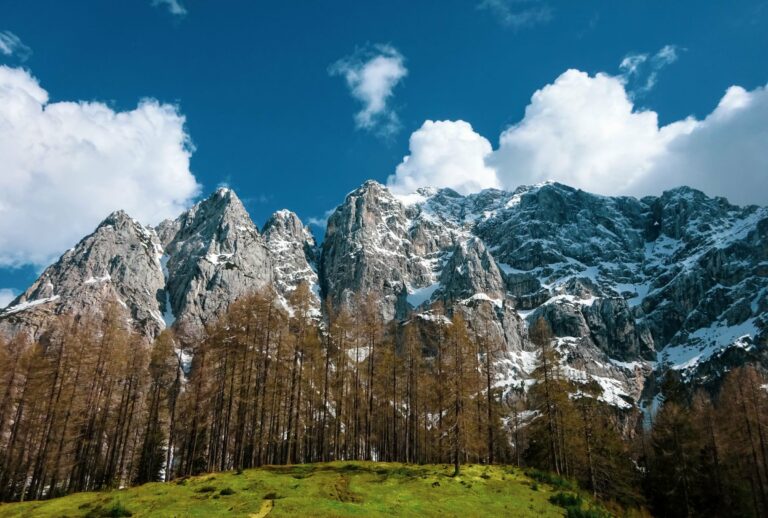 Snow-capped peaks in Triglav National Park