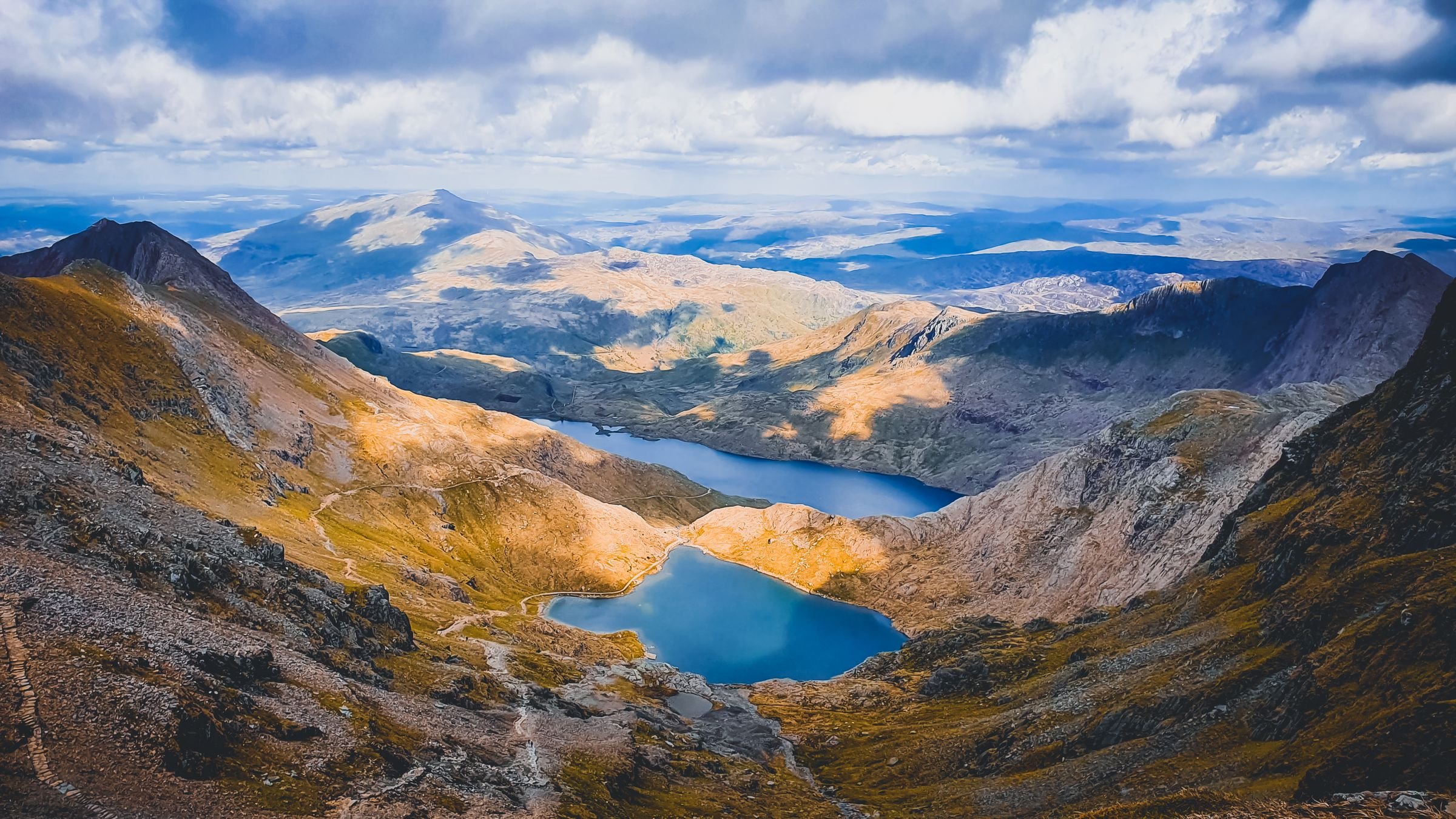 Mountains and a lake in Snowdonia