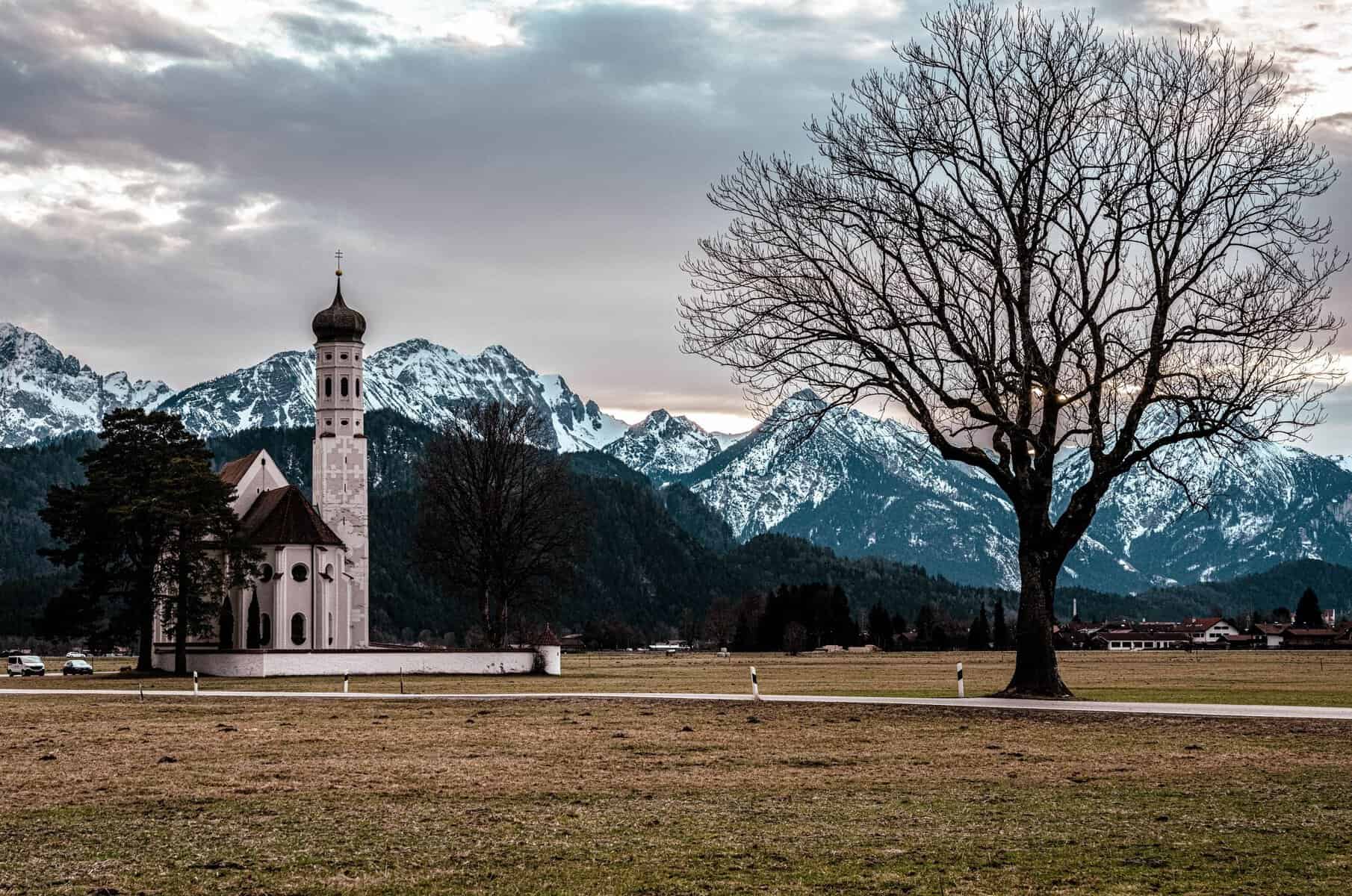 St Coloman Church near the Bavarian Alps, Schwangau