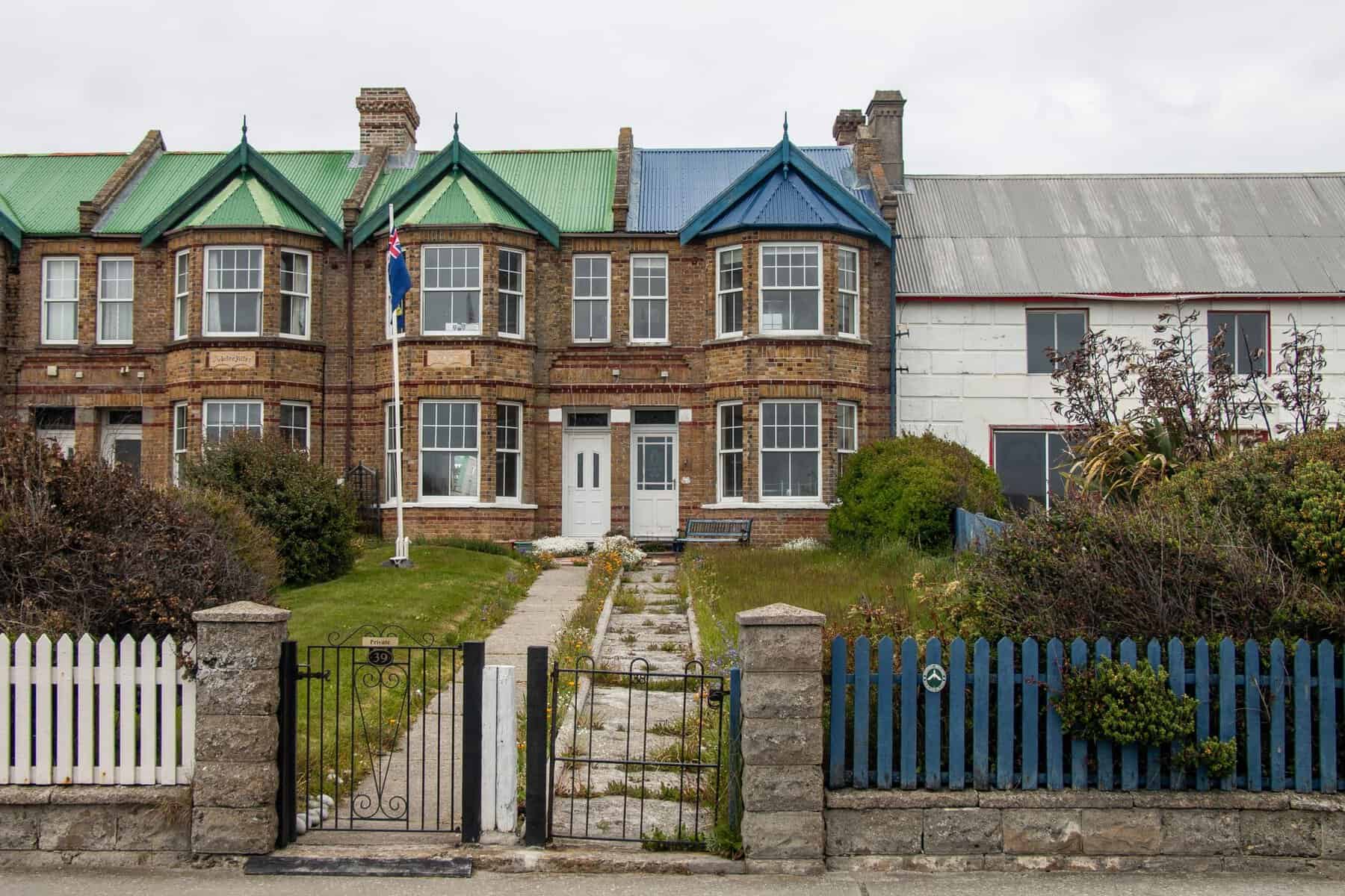 A Victorian house with coloured roofs in Stanley, Falkland Islands