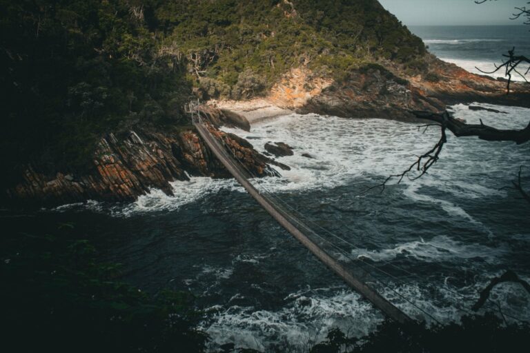 The suspension bridge over the rocky coast at Storms River