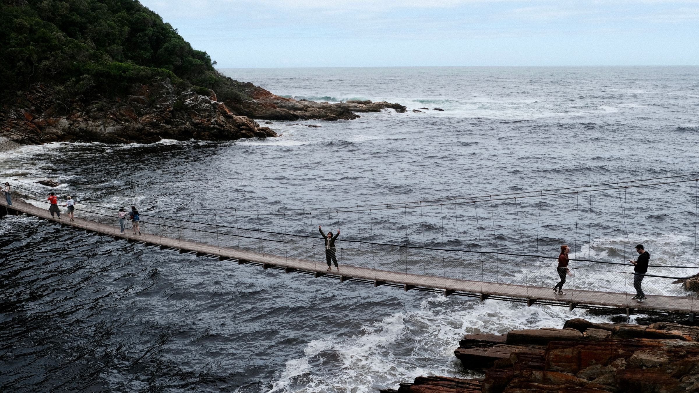 The suspension bridge at Storms River Mouth, Tsitsikamma