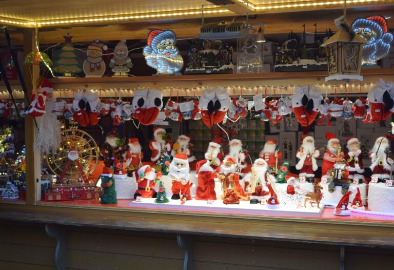 A Christmas market stall in Strasbourg