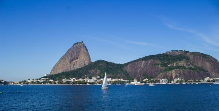 Sugarloaf Mountain above the bay in Rio de Janeiro