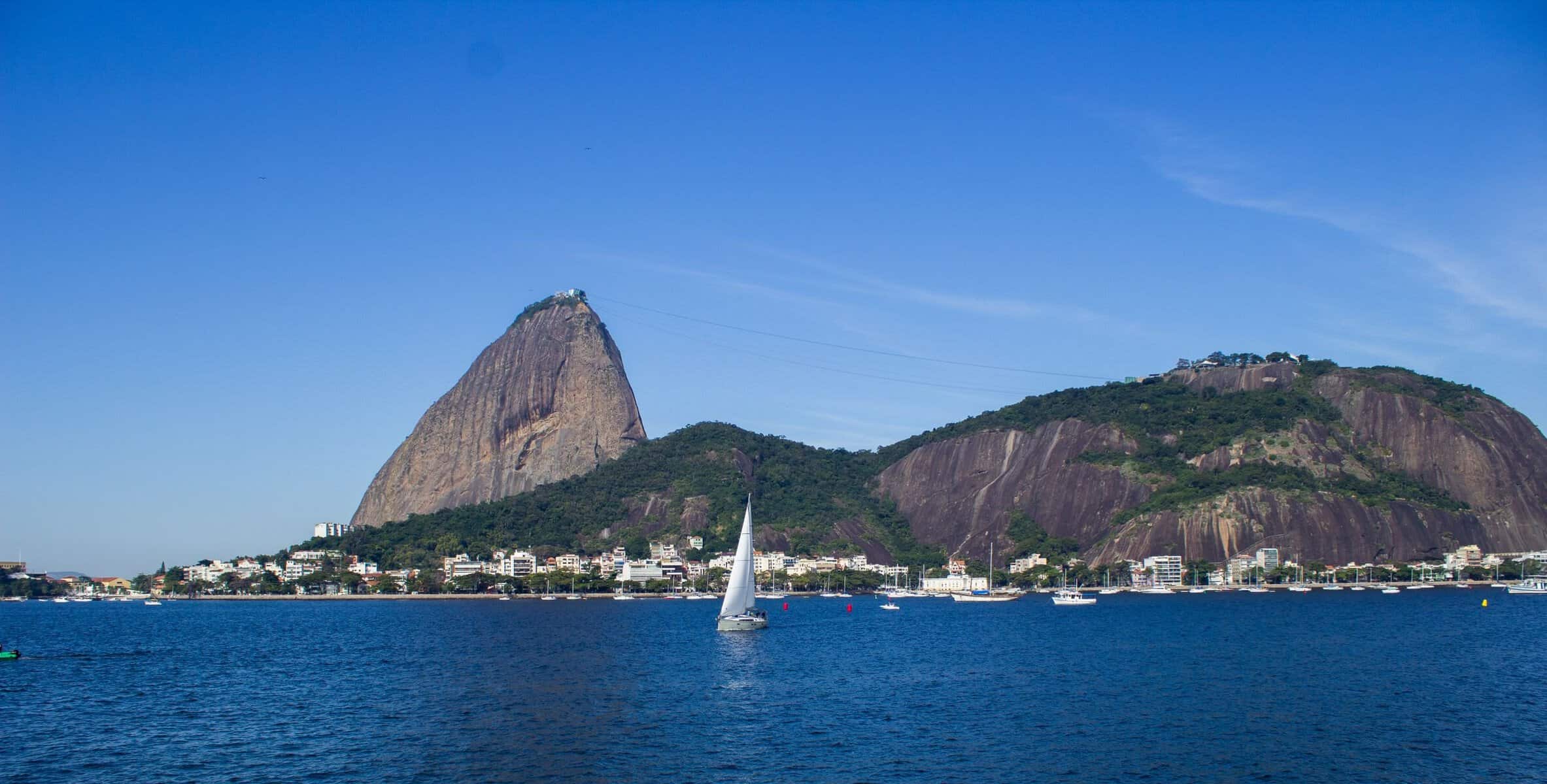 Sugarloaf Mountain above the bay in Rio de Janeiro