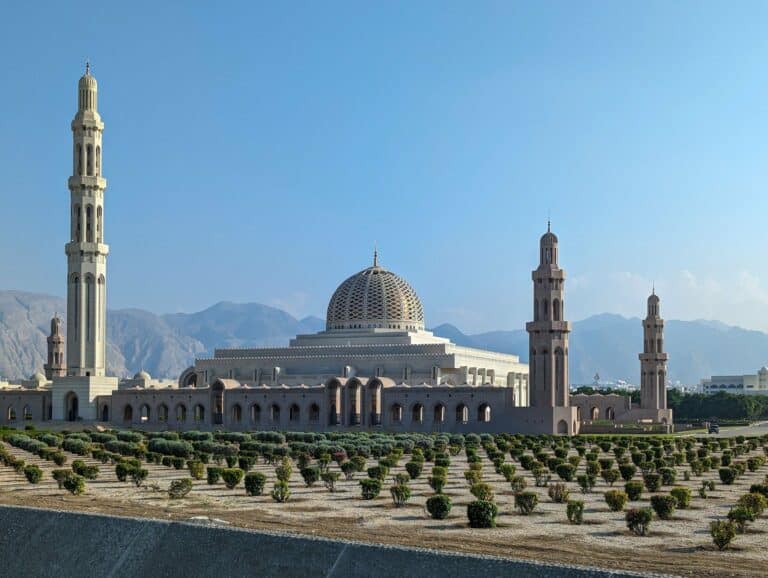 The Sultan Qaboos Grand Mosque in Muscat, Oman