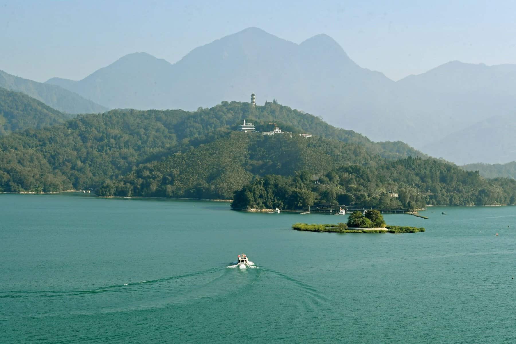 A boat on Sun Moon Lake, Taiwan