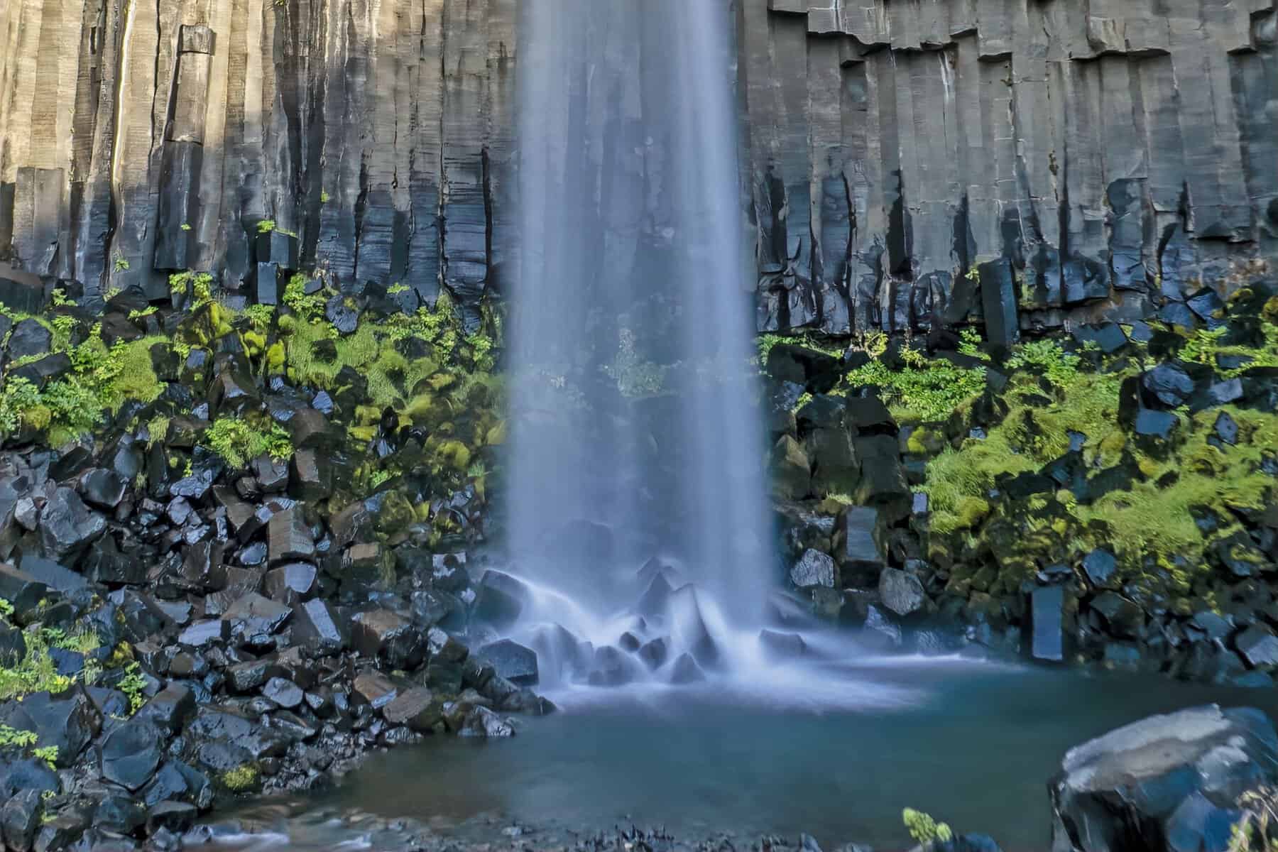 Svartifoss falling over black basalt columns, Iceland