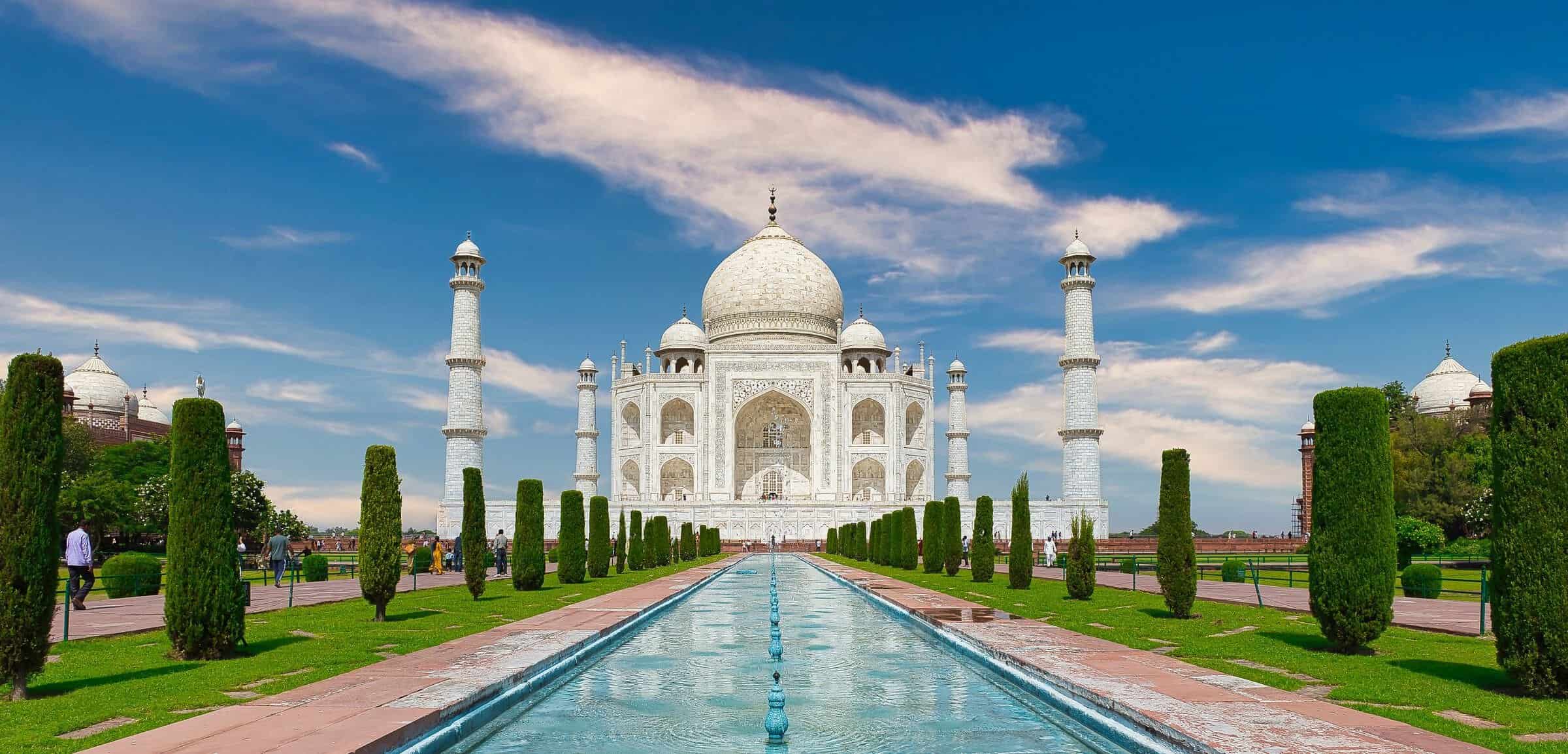 The Taj Mahal and its reflecting pool, Agra, India