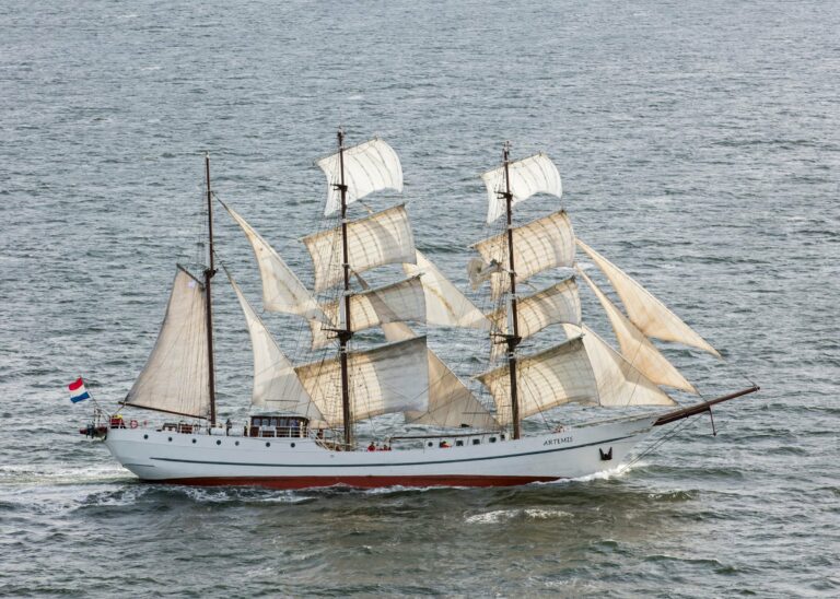A tall ship under full sail