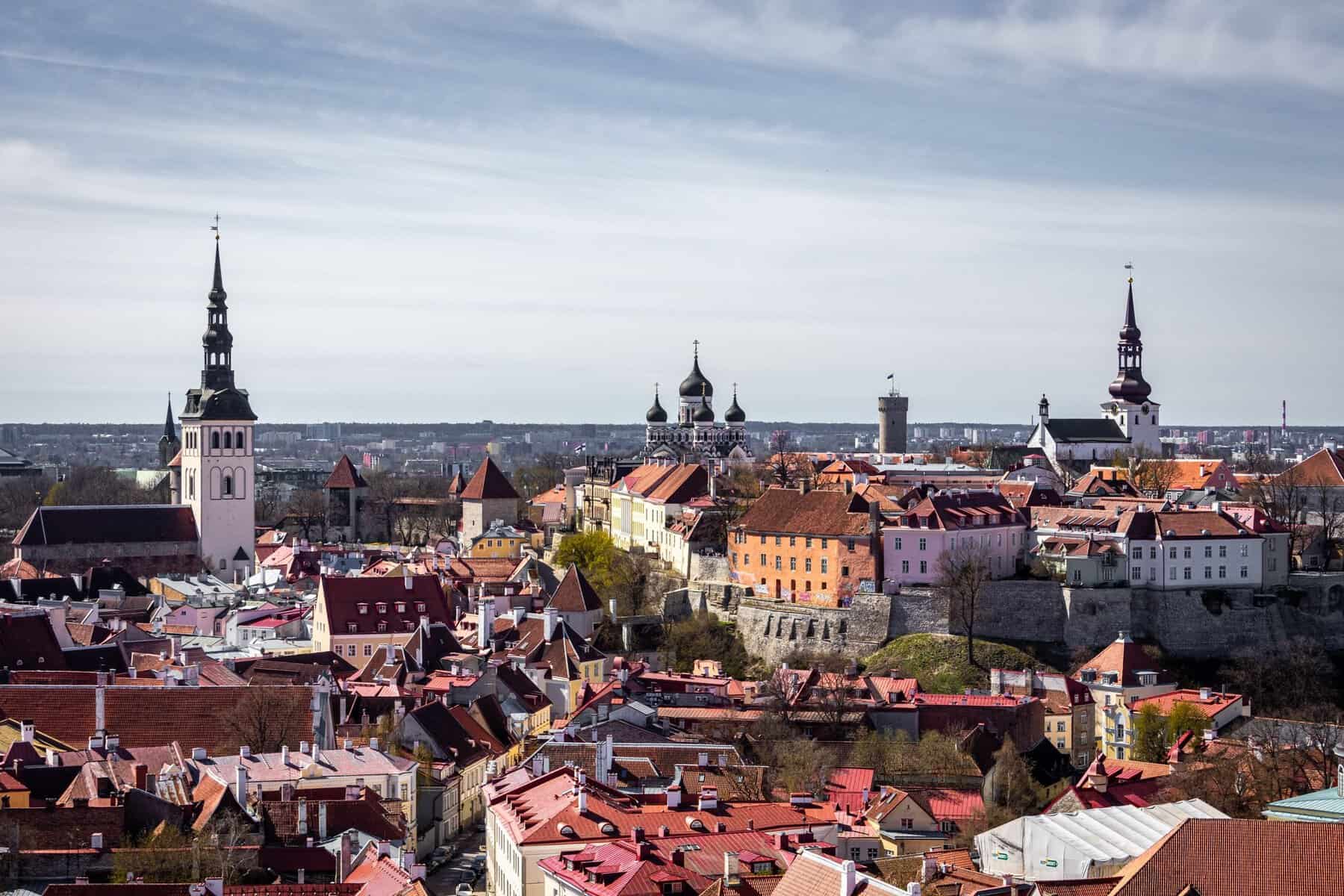 The towers and rooftops of Tallinn's Old Town, Estonia