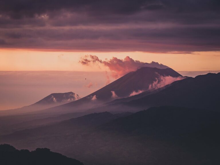 Telica Volcano near León at sunset