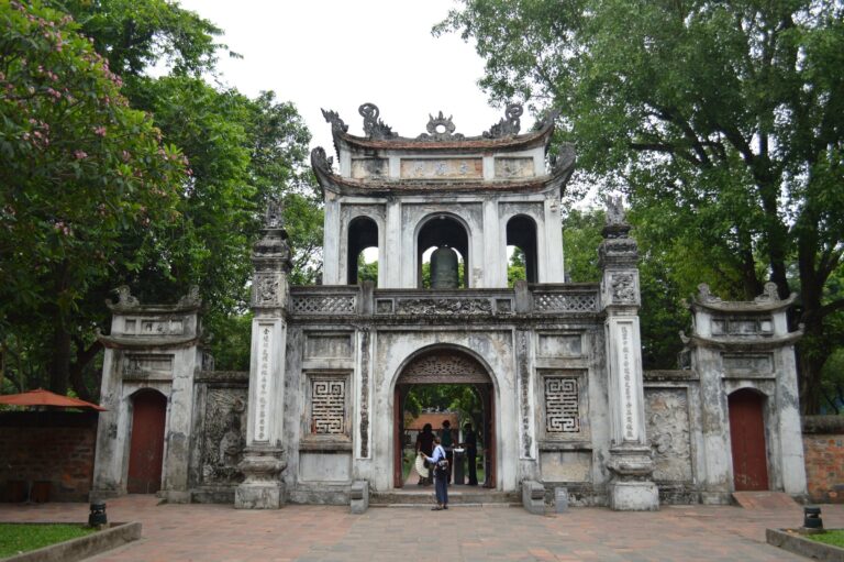 The entrance gate of the Temple of Literature in Hanoi