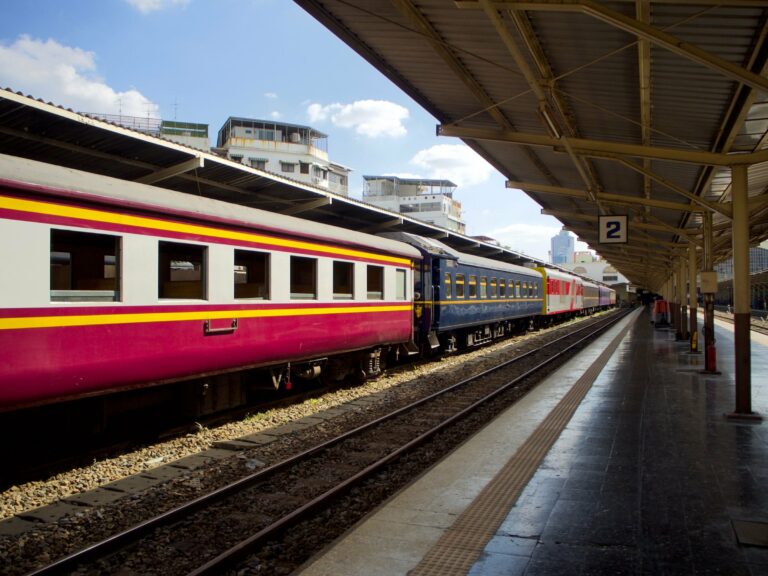 A Thai train at a station platform