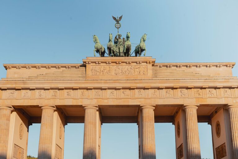 The Brandenburg Gate at sunset