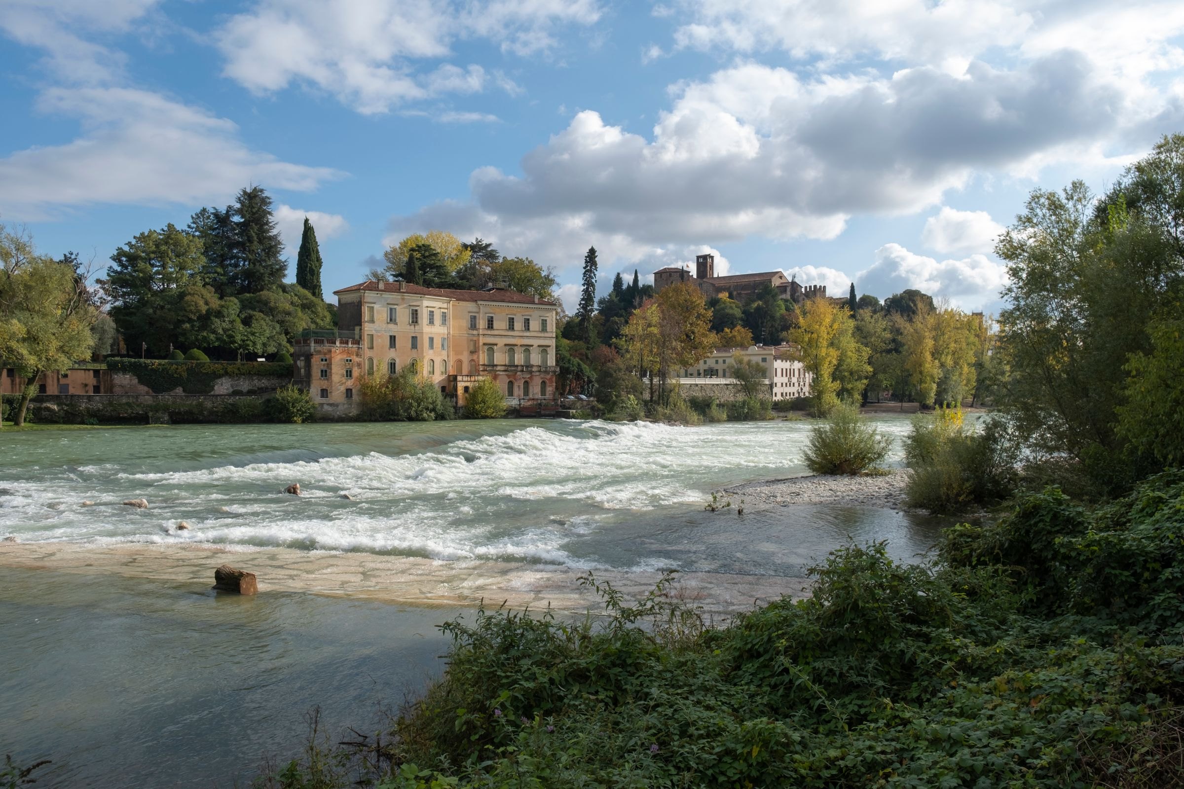 The Brenta River flowing past Bassano del Grappa