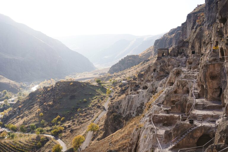 The cave city of Vardzia in its valley