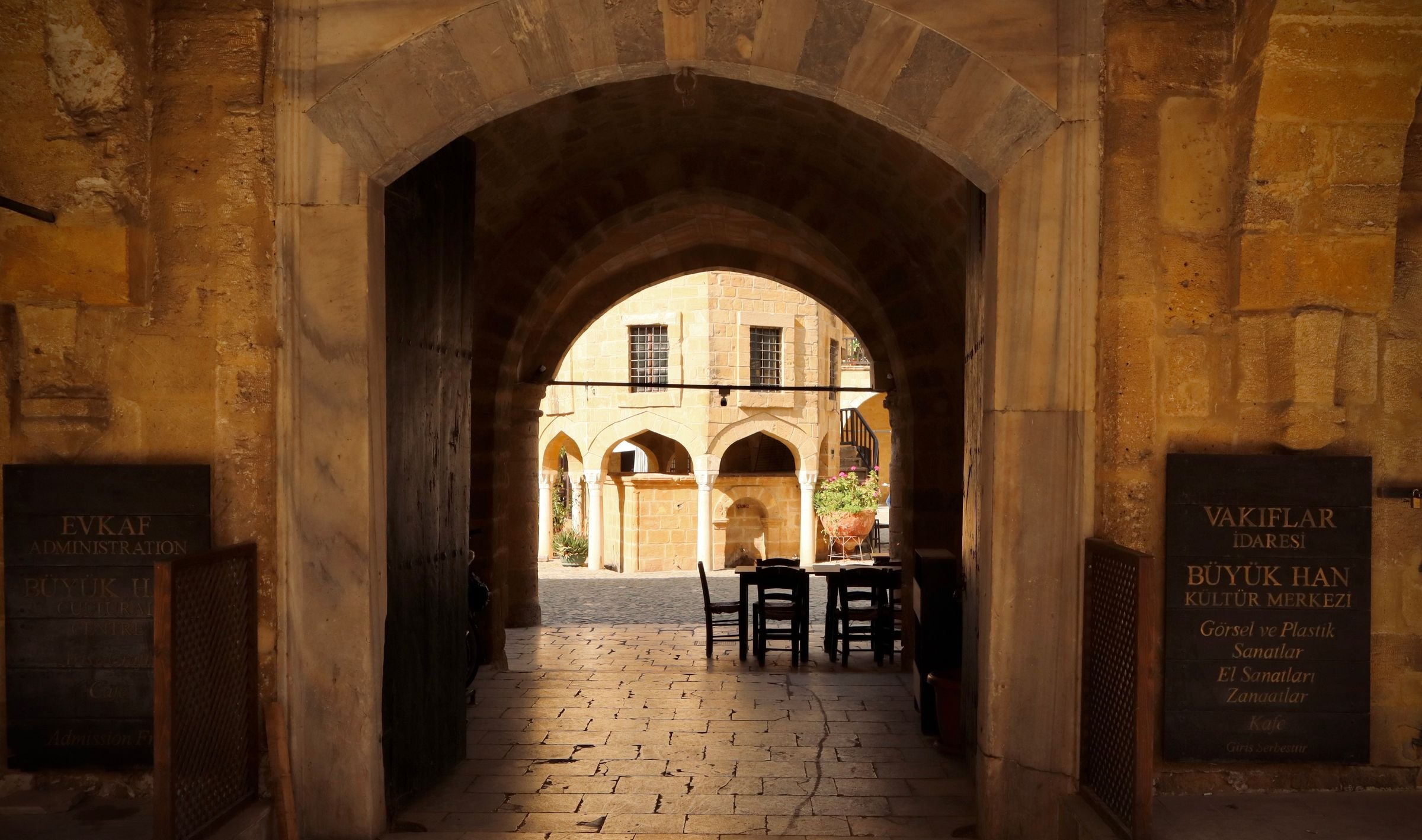 The courtyard of the Büyük Han in Nicosia