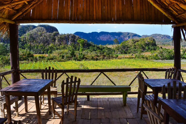 The Viñales Valley from a wooden terrace