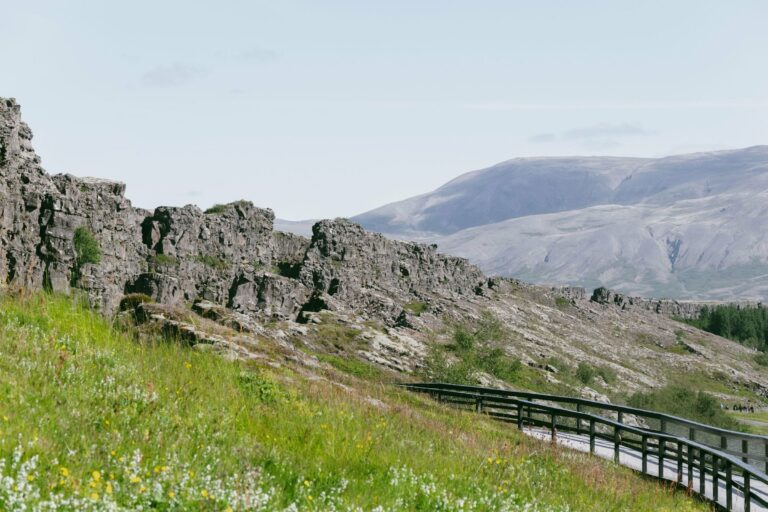 A footpath through the rift at Thingvellir