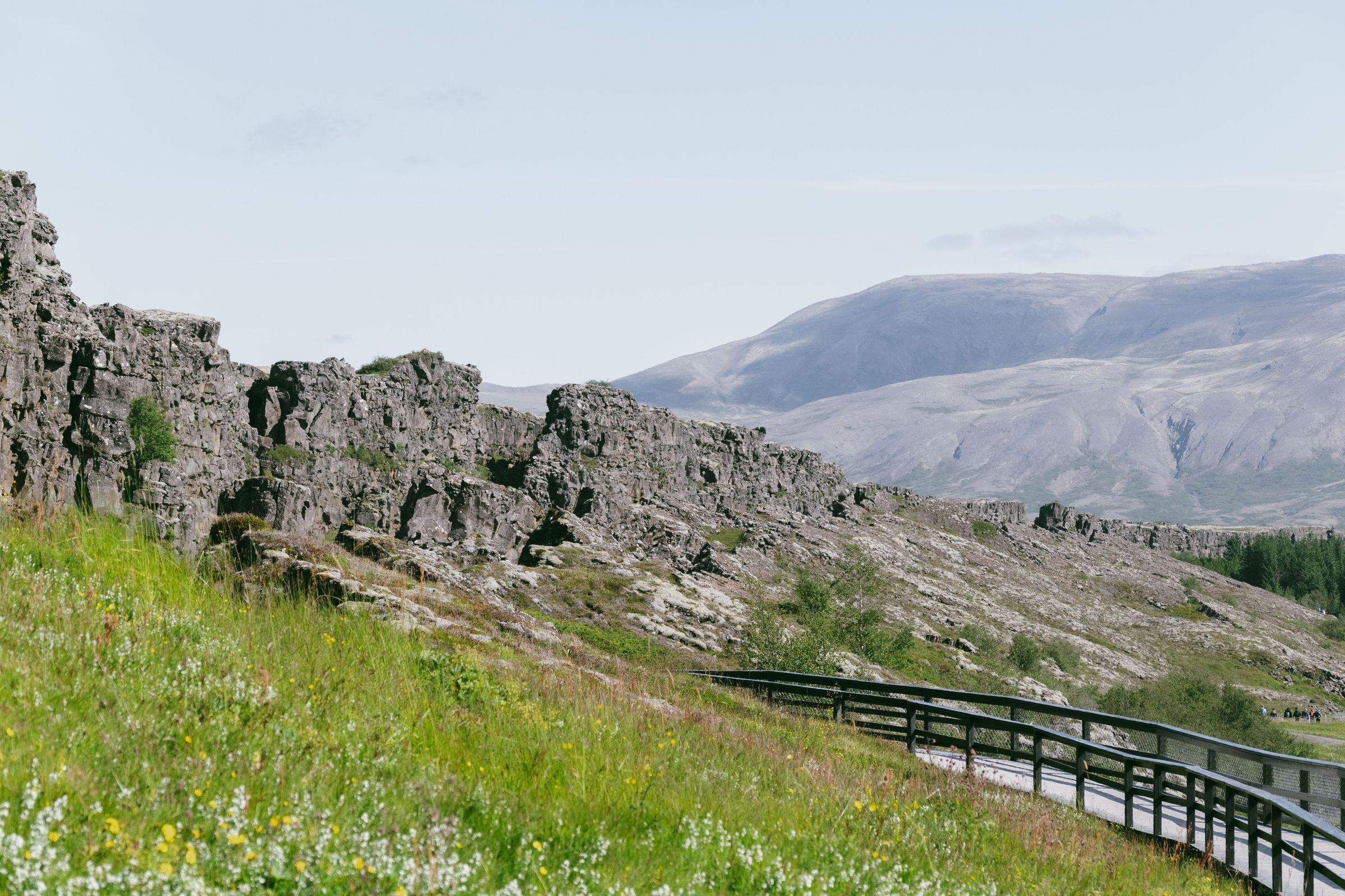 A footpath through the rift at Thingvellir