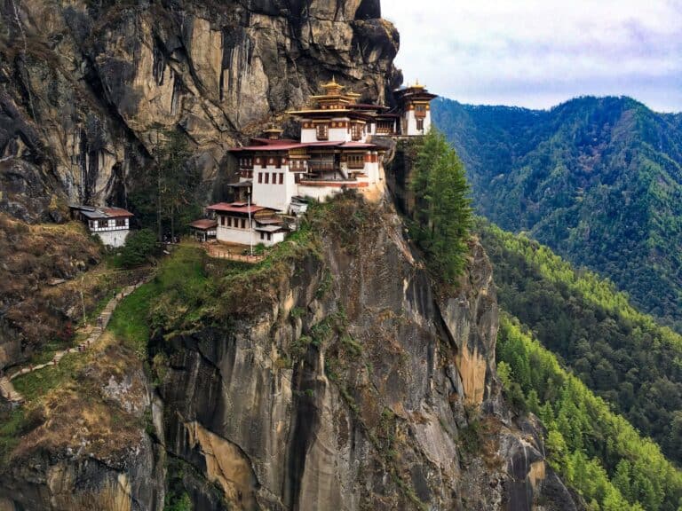 The Tiger's Nest Monastery on its cliff above the Paro valley, Bhutan