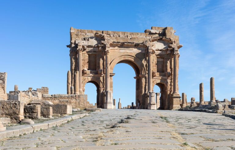 The triumphal arch of Trajan at Timgad