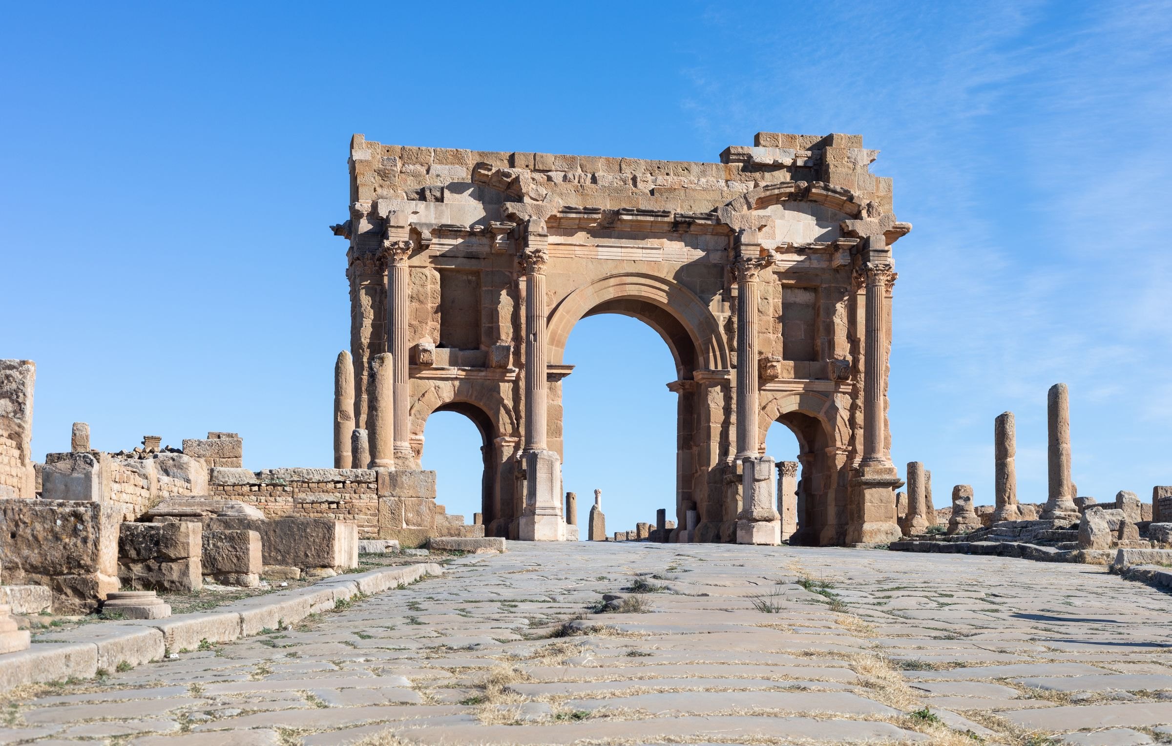 The triumphal arch of Trajan at Timgad