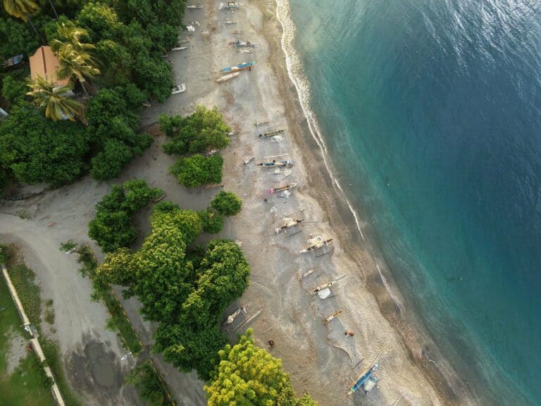 Fishing boats on a beach in Timor-Leste