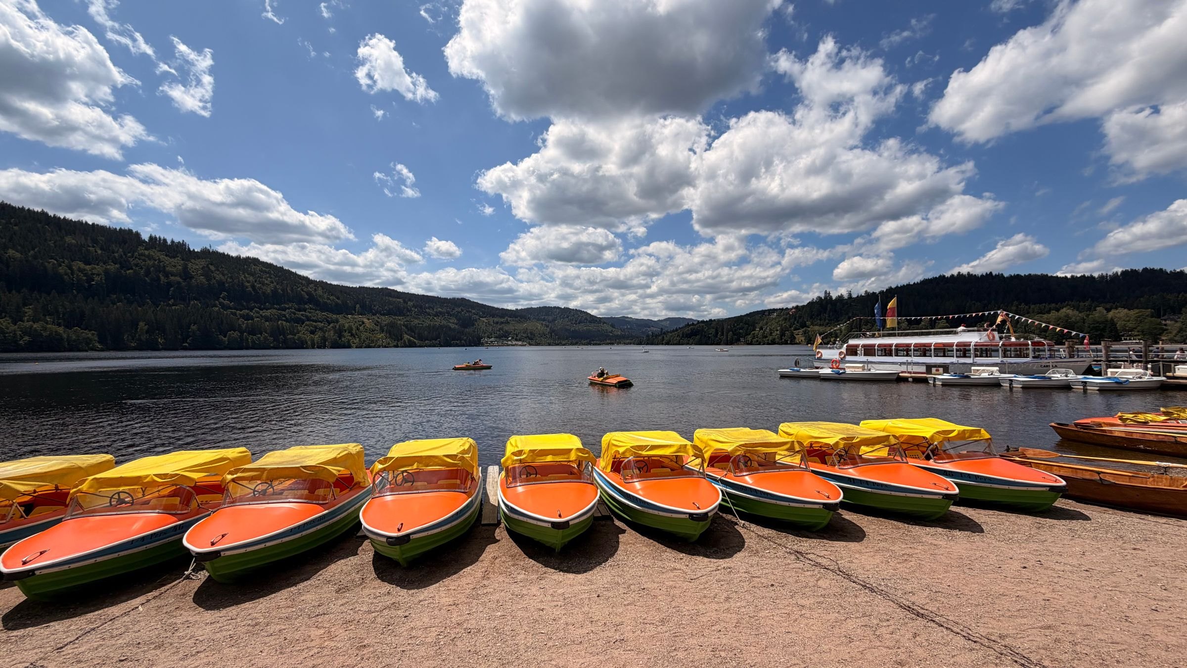Boats on the shore of Lake Titisee