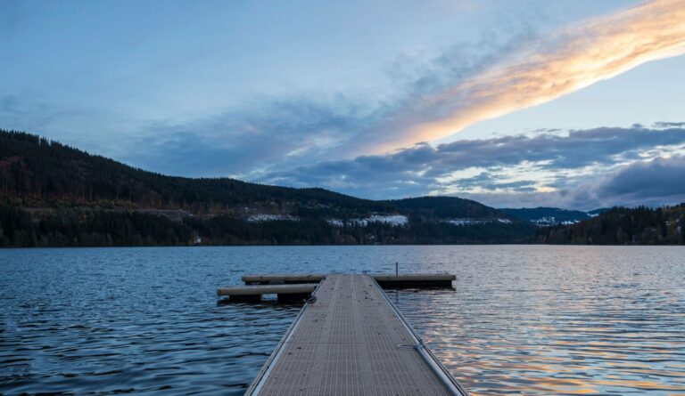 A jetty on Lake Titisee at dawn