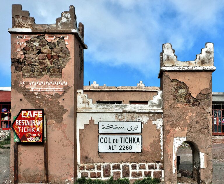 The Col du Tichka pass sign