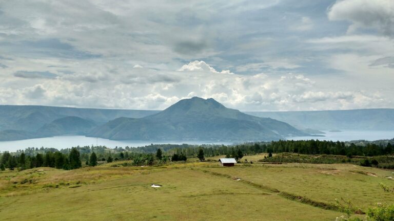 Mountains above the shore of Lake Toba