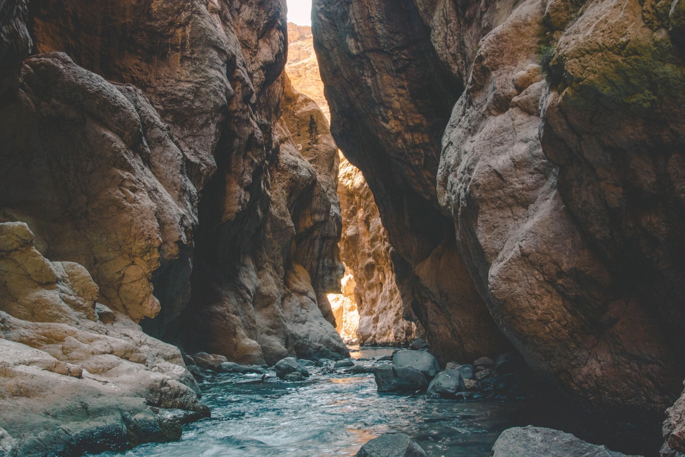 A river through the Todra Gorge