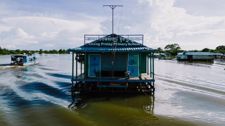 A floating school on Tonle Sap Lake