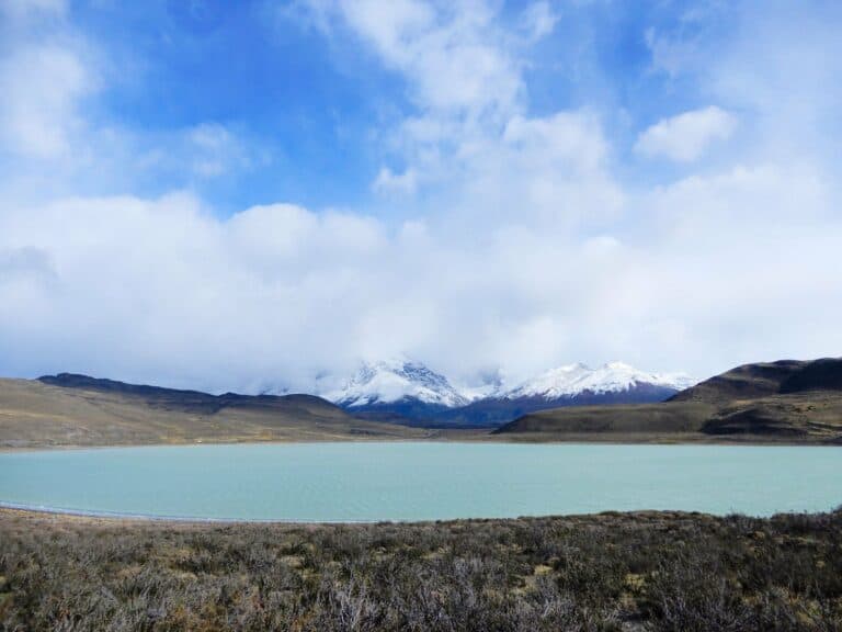 Torres del Paine and a lake in Chilean Patagonia