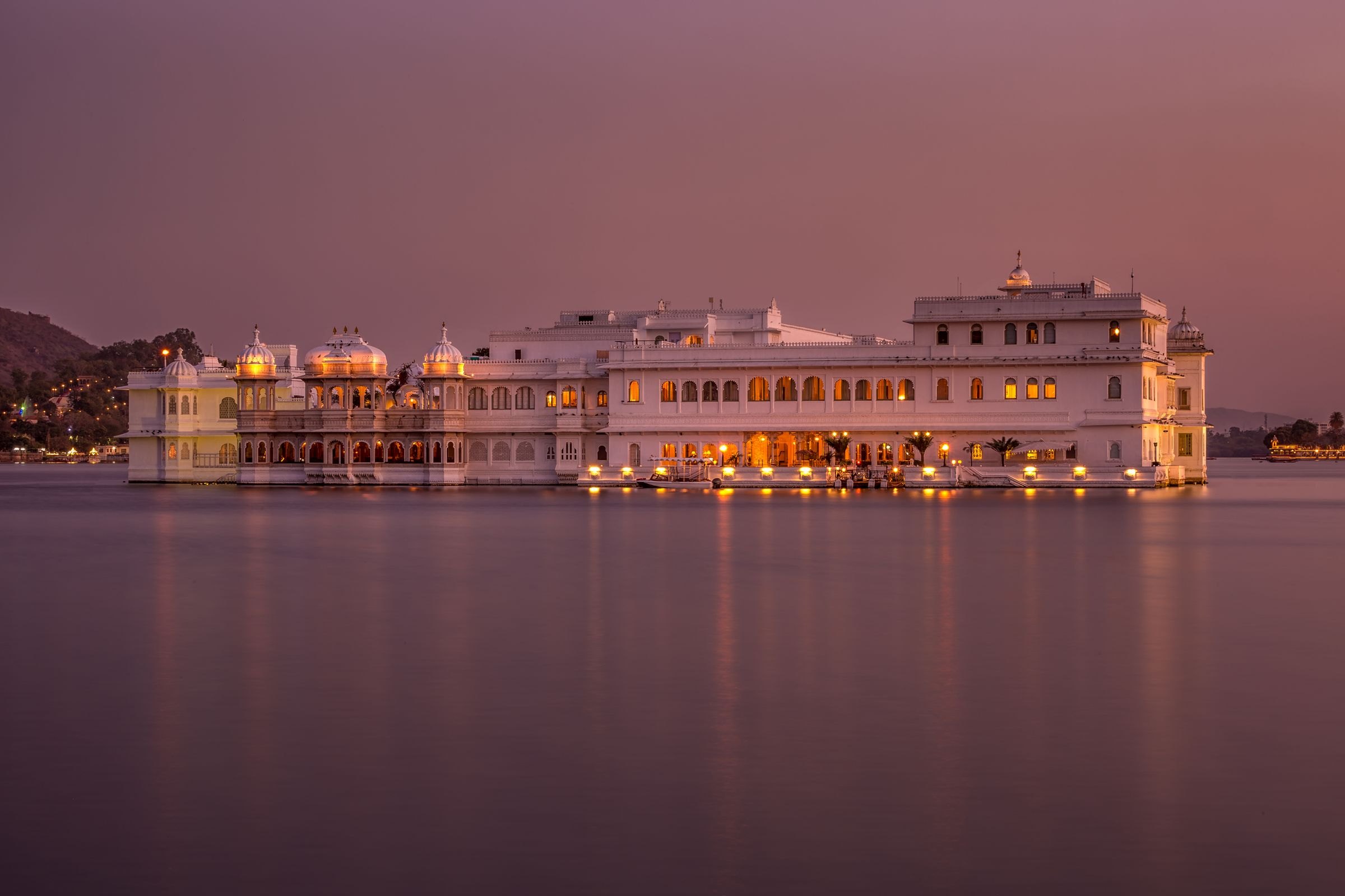 The Lake Palace in Udaipur at twilight