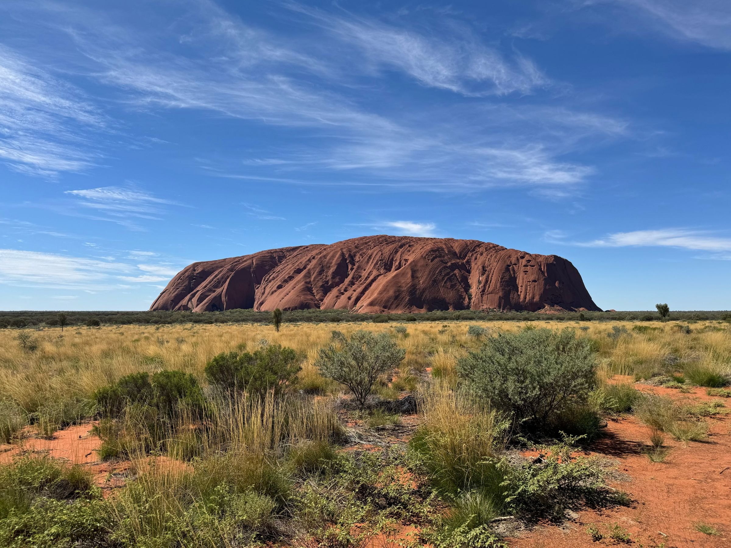 Uluru rising above the desert