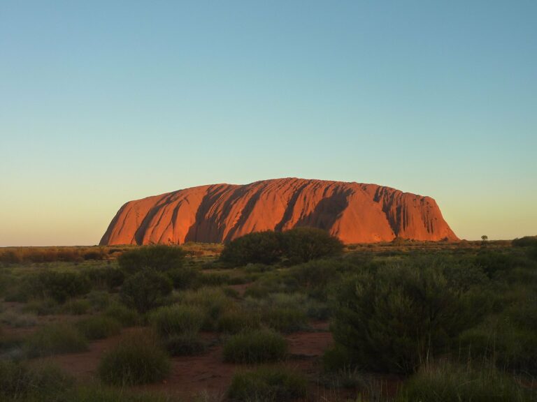 Uluru glowing at sunset
