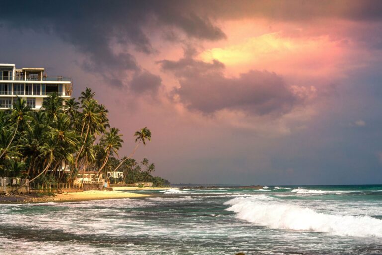 Sunset on Unawatuna beach