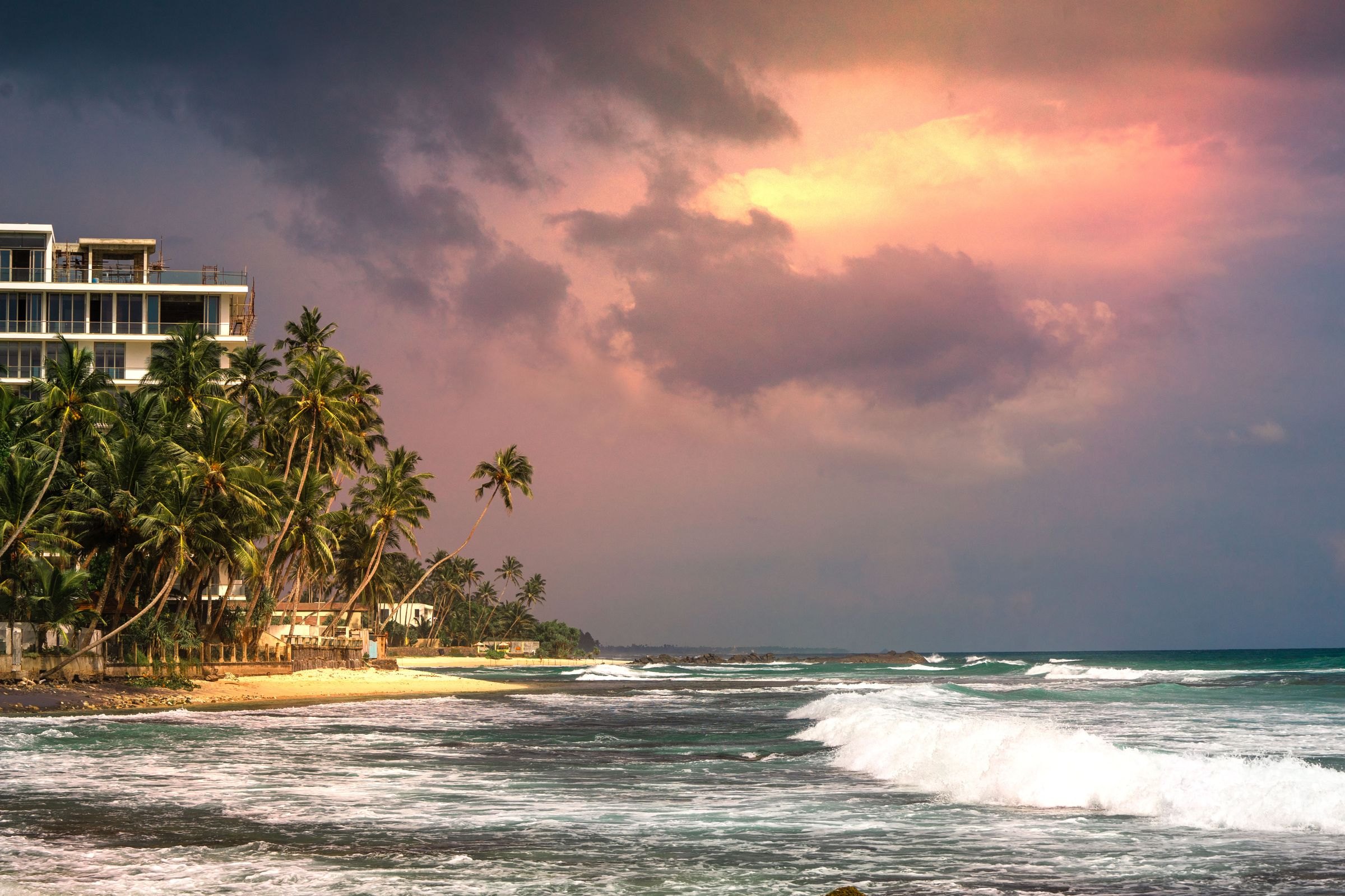 Sunset on Unawatuna beach