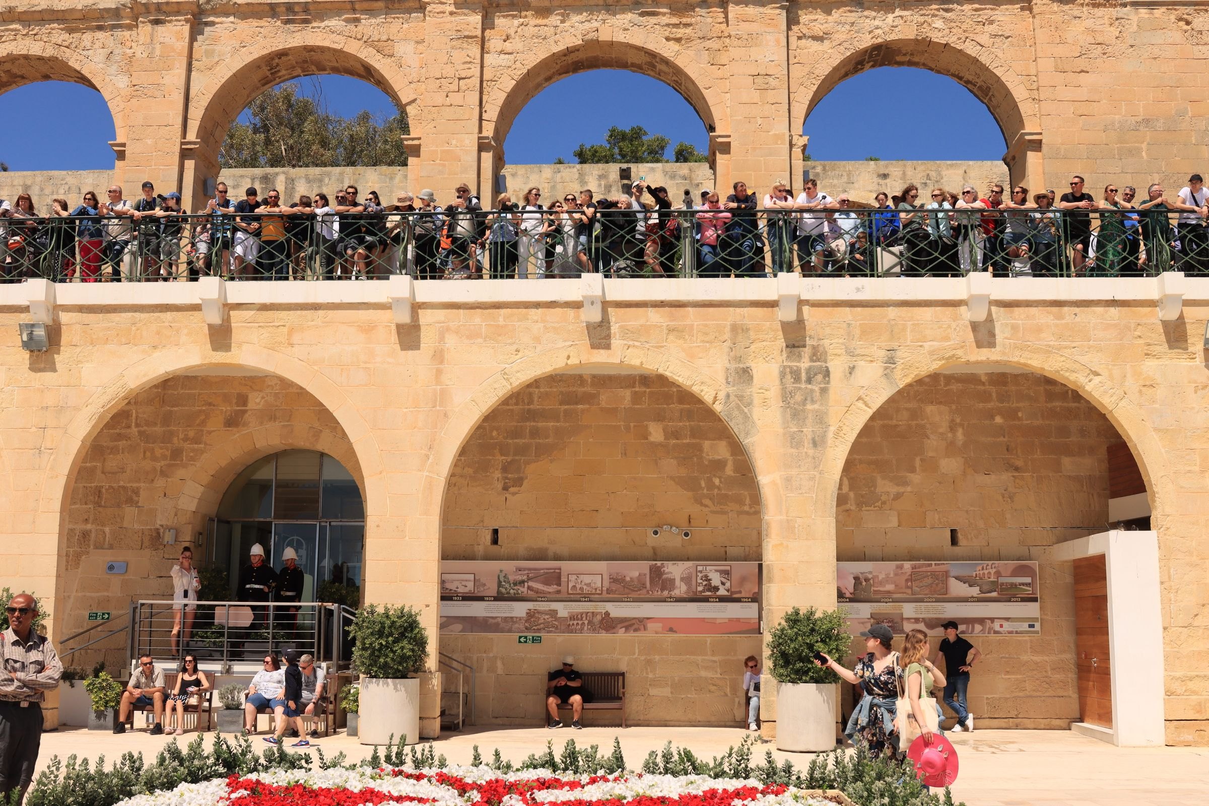 The arches of the Upper Barrakka Gardens in Valletta