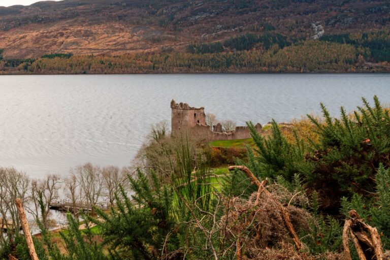 Urquhart Castle on the shore of Loch Ness