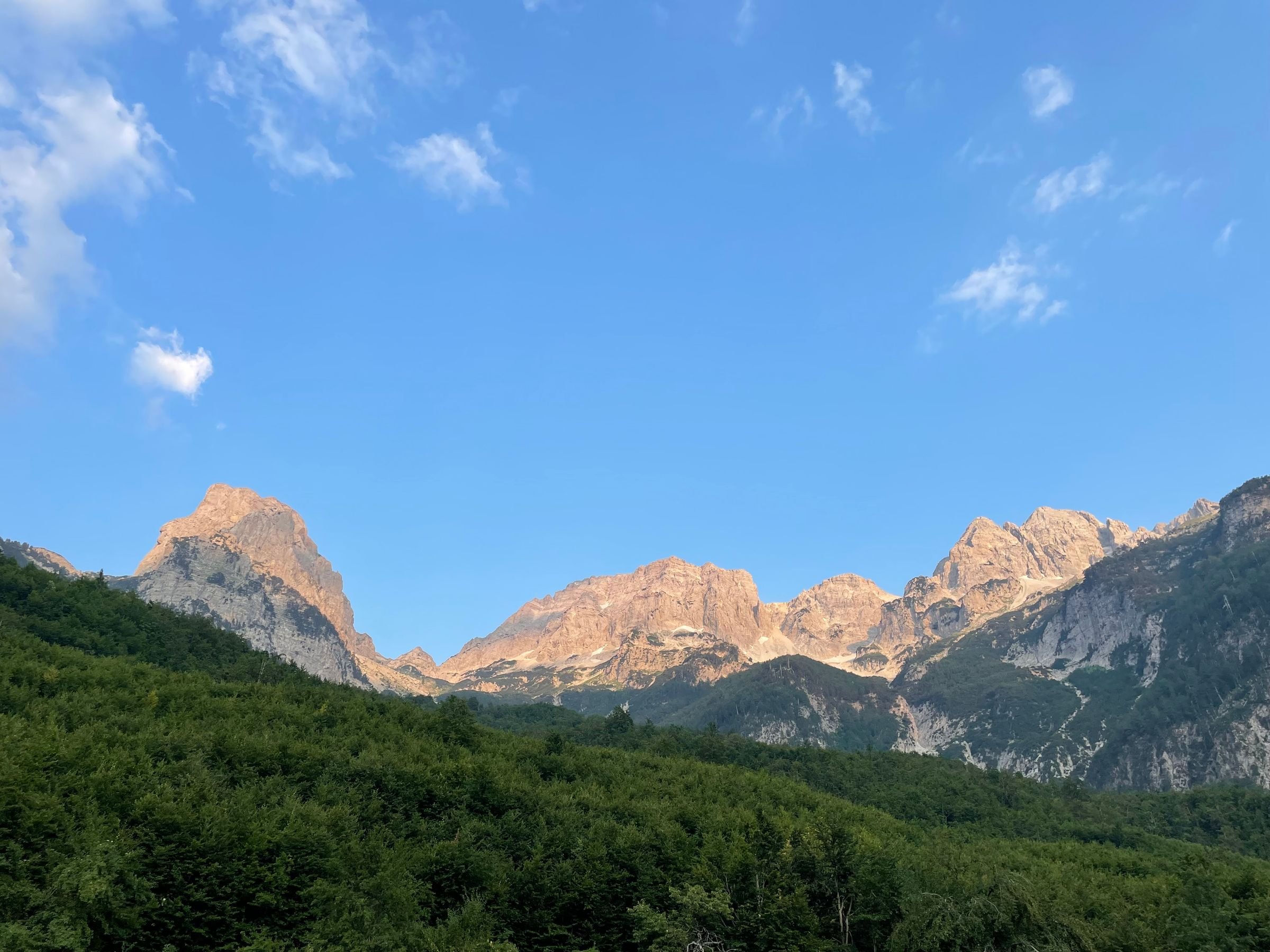 The Valbona Valley and its mountain range