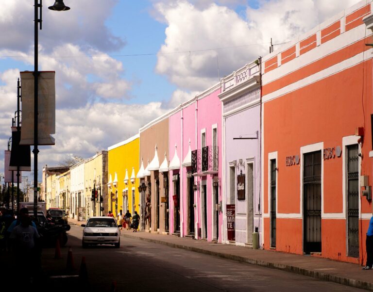 A colourful colonial street in Valladolid