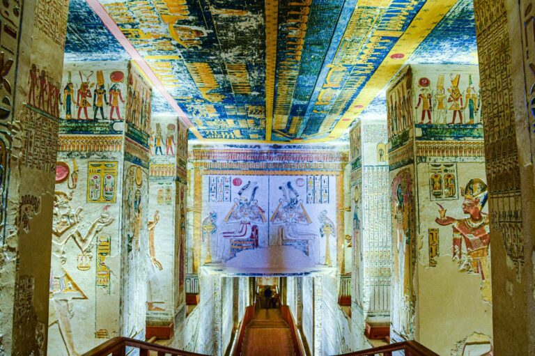 A painted tomb in the Valley of the Kings