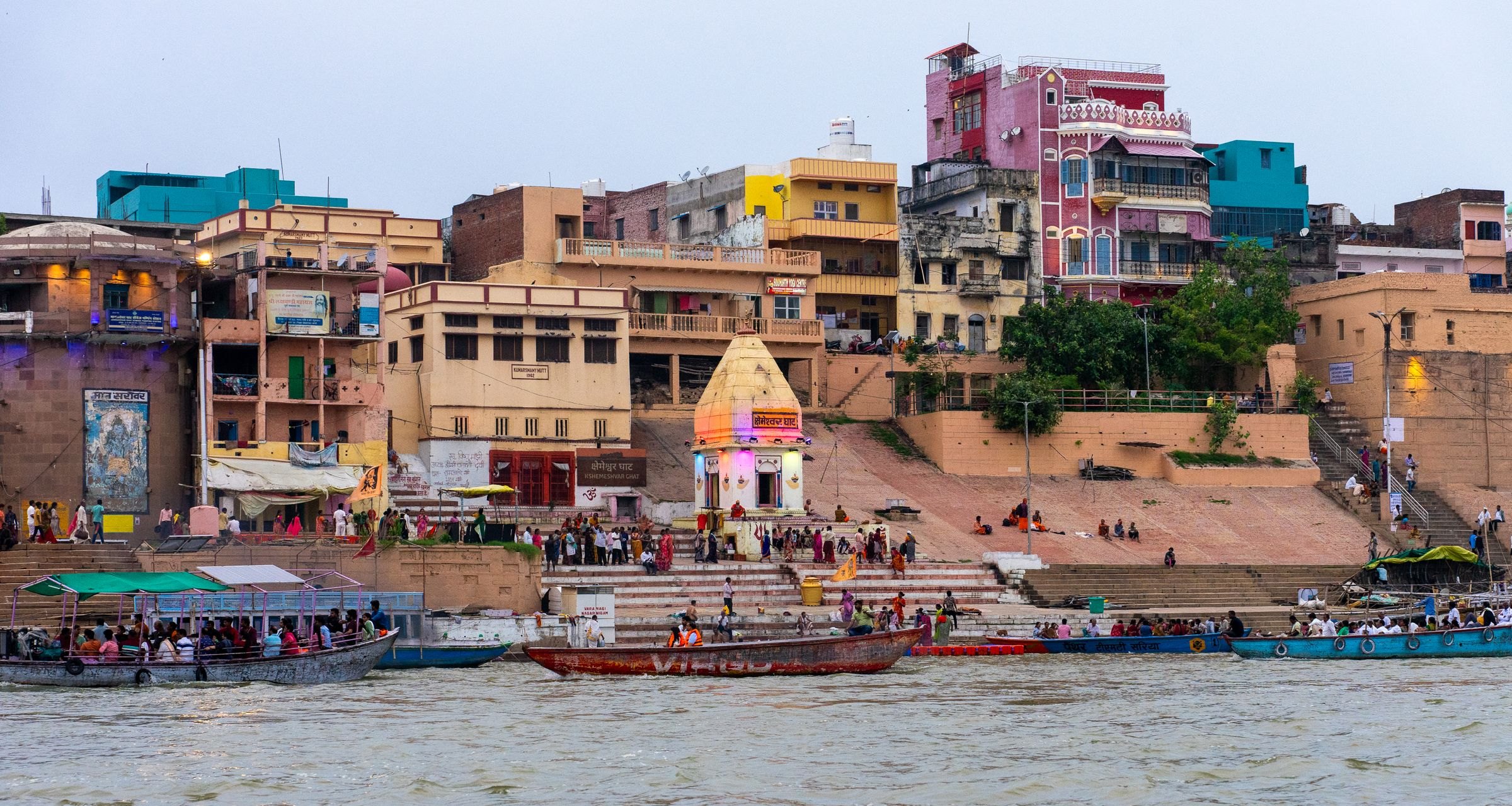 Boats on the Ganges in Varanasi