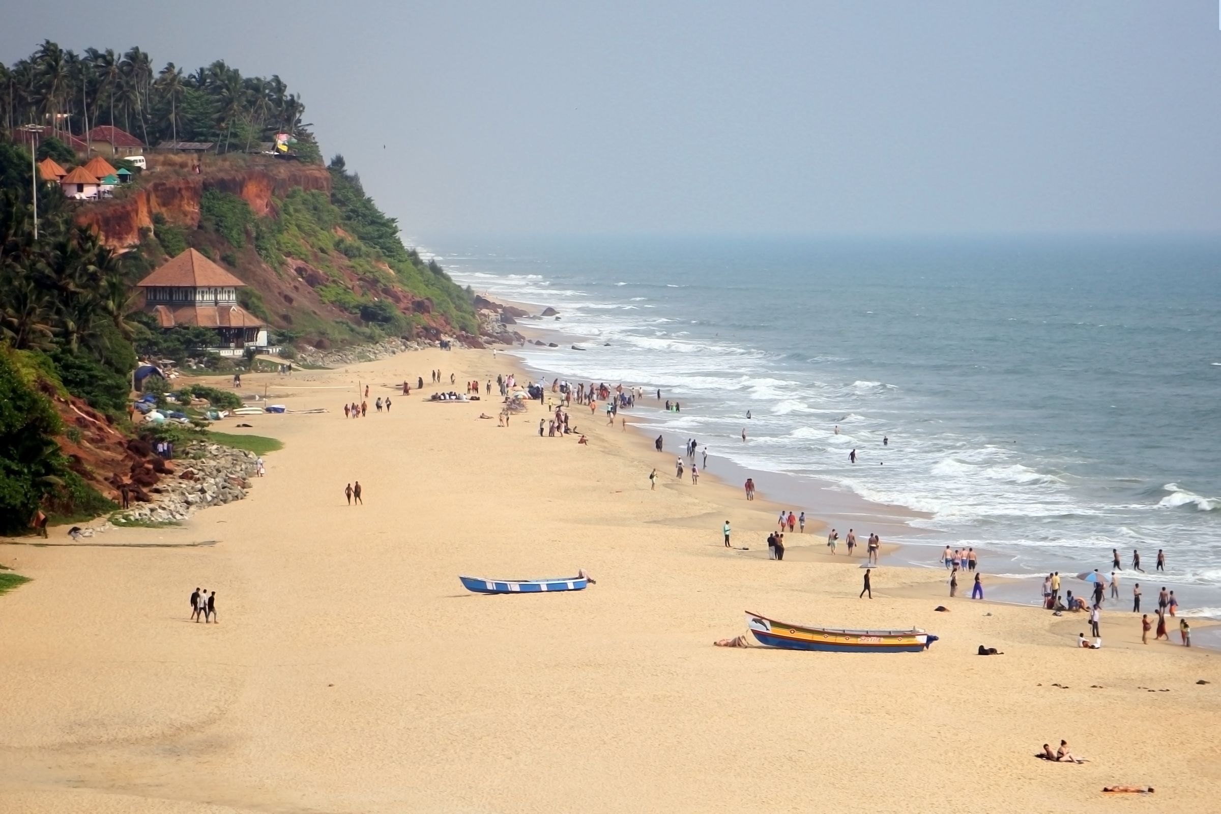 Varkala beach below its cliffs
