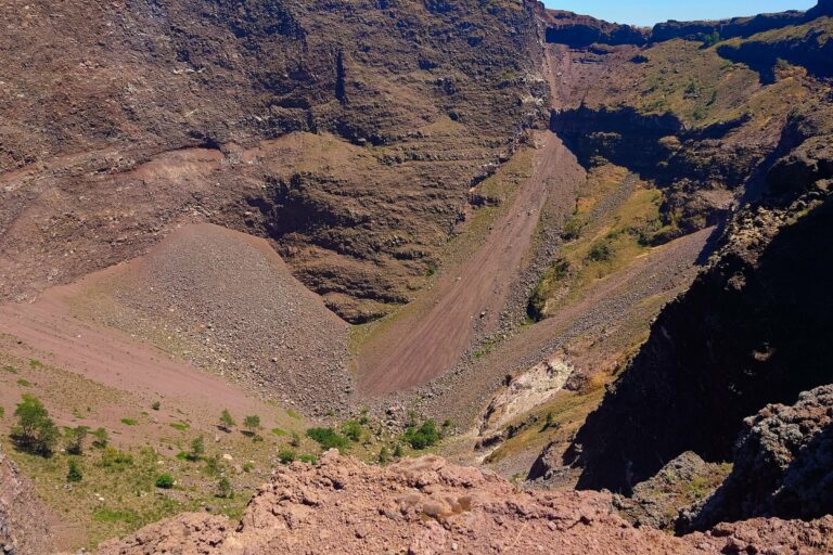 The crater of Mount Vesuvius