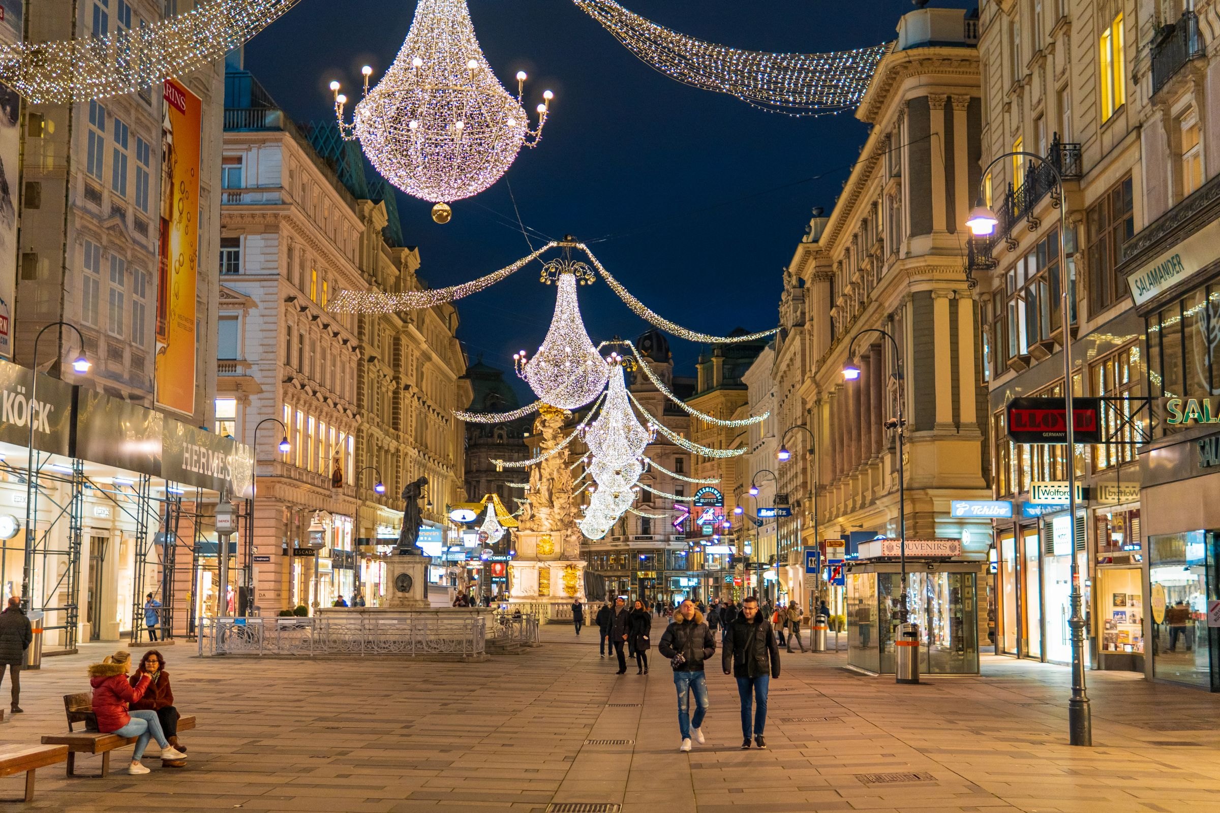 The Graben in Vienna at night